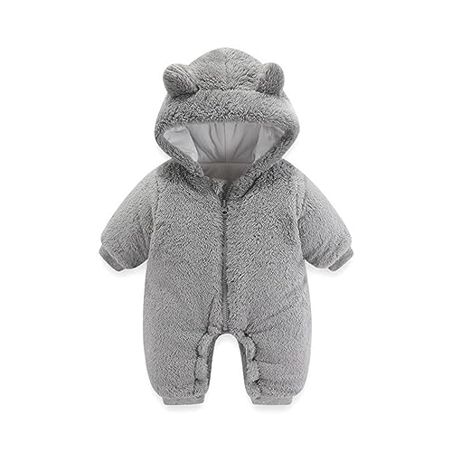 Strampler Neugeborene mädchen weiß, Baby Overall Winter, Langarm Kostüm Warm Winteroverall Ausstattung Winterkleidung Fleece Strampler Mit Kapuze Kleidung Neugeboren Walkoverall Winteranzug von GXYANiaoy