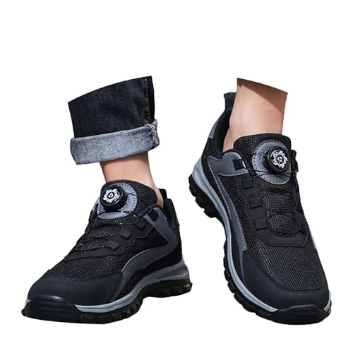 Unisex Shoes S3 Safety Arbeitsschuhe Herren Wasserdicht Sportliche Sicherheitsschuhe Leicht Trends Drehknopf Anti-Smash Punktur Arbeit Versicherung Schuhe Atmungsaktiv rutschfeste Stahlkappenschuhe von GXYANiaoy