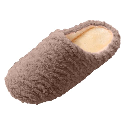 Warme Hausschuhe Damen Baumwolle Slipper Filzpantoffeln Winter mit Polar Fleece Futter Bequeme Pantoffeln Pantoletten Antirutsch rutschfeste Drinnen und Draußen Gästehausschuhe von GXYANiaoy