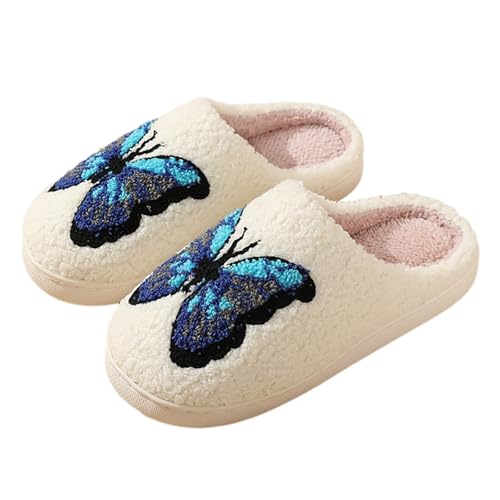 Warme Hausschuhe Damen Winter Weiche Antirutsch Pantoletten Filzpantoffeln mit Polar Fleece Futter Leicht Gästehausschuhe Pantoffeln Rückstellschaum Bequeme Memory Slipper von GXYANiaoy