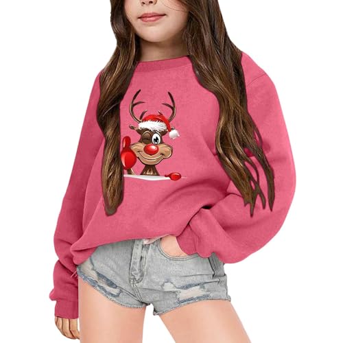 Weihnachtspullover Kinder, Christmas Weihnacht Rentier Ugly Streetwear Festlich Weihnachtsmotiv Warme Weihnachtsoutfit Urlaub Weihnachtskleidung Langarm Weihnachtshirsch Baumwolle Sweatshirt von GXYANiaoy