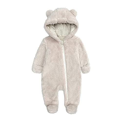 Winter Strampler Neugeborene 56, Baby Overall Winter, Warm Babykleidung Langarm Babybody Ausstattung Winteranzug Clothes Schlafanzug Mit Kapuze Winterkleidung Fleece Winterjacke Strampler von GXYANiaoy