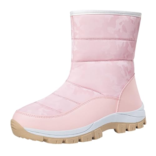 Winterschuhe Damen Plush Gefütterte Memory Foam Stiefeletten Wollfutter Schneeschuhe rutschfeste Outdoors Boots Warm Trekking Schneestiefel Gummisohle Winter Sneaker Wasserdicht Shoes Winterboots von GXYANiaoy