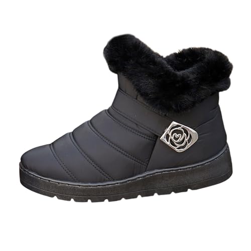 Winterschuhe Damen Schneestiefel Wollfutter Winterstiefel Memory Foam Stiefel Trekking Warm Winter rutschfeste Boots Gummisohle Plush Gefütterte Wasserdicht Outdoors Shoes Schneeschuhe von GXYANiaoy