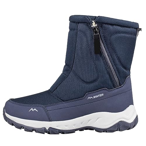 Winterschuhe Damen Trekking Wasserdicht Stiefeletten Gummisohle Boots Plush Gefütterte Winter Shoes rutschfeste Schneestiefel Stiefel Memory Foam Wollfutter Warm Outdoors Winterstiefel von GXYANiaoy