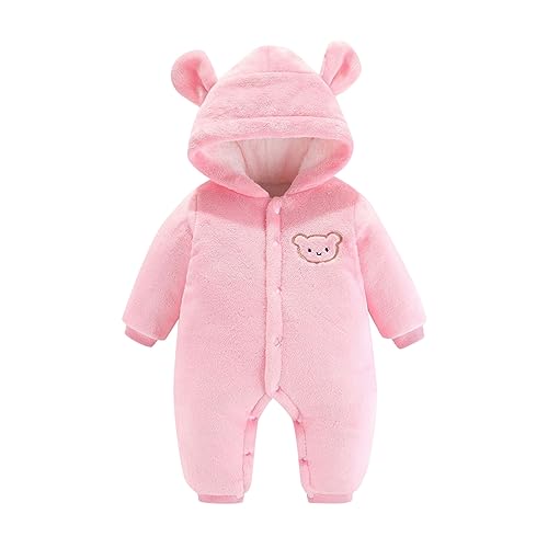 baby strampler neugeborene junge, Baby Overall Winter, Langarm Winteroverall Fleece Winterkleidung Neugeboren Winterjacke Clothes Kleidung Warm Schneeanzug Mit Kapuze Winteranzug Schlafanzug von GXYANiaoy