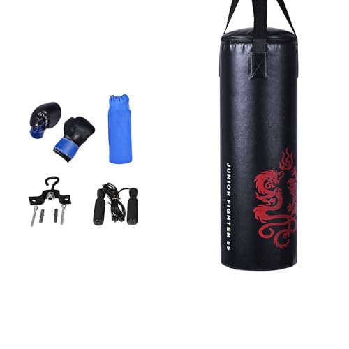 GYMAX 5-teiliges Kinder Boxsack-Set, hängende Boxausrüstung mit Boxhandschuhen & Springseil, Punchingsack mit Tragetasche & Deckenhaken, Kinder Boxsack Set für Kickboxen, Muay Thai & Taekwondo GYMAX 5-teiliges Kinder Boxsack-Set, hängende Boxausrüstung mit Boxhandschuhen & Springseil, Punchingsack mit Tragetasche & Deckenhaken, Kinder Boxsack Set für Kickboxen, Muay Thai & Taekwondo von GYMAX