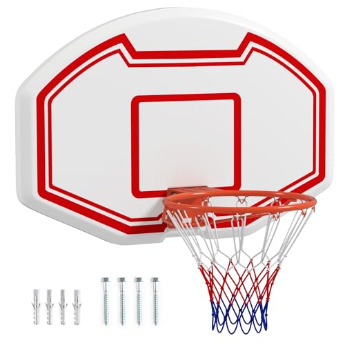 GYMAX Basketballkorb zur Wandmontage 91 x 61 cm, Basketball Set mit φ45cm Basketballkorb, bruchsicherem Backboard & Netz, für Jugendliche & Erwachsene, für drinnen & draußen GYMAX Basketballkorb zur Wandmontage 91 x 61 cm, Basketball Set mit φ45cm Basketballkorb, bruchsicherem Backboard & Netz, für Jugendliche & Erwachsene, für drinnen & draußen von GYMAX