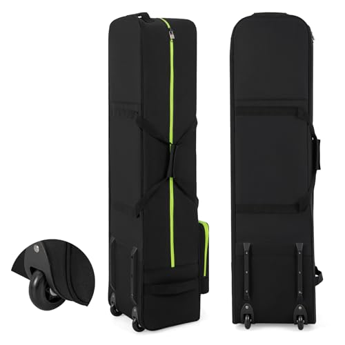GYMAX Golf Reisetasche mit verstärkte Räder, tragbare Golftasche mit Aufbewahrungstasche & Griffe, Golfschlägertasche mit Reißverschluss für Fluggesellschaften GYMAX Golf Reisetasche mit verstärkte Räder, tragbare Golftasche mit Aufbewahrungstasche & Griffe, Golfschlägertasche mit Reißverschluss für Fluggesellschaften von GYMAX