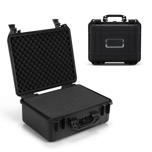 GYMAX Kamerakoffer, wasserdichter & staubdichter Waffenkoffer mit Rasterschaumstoff, multifunktionaler Transportkoffer für DSLR Kamera, Objektive, Pistole & kleine Drohne, Schwarz (34 x 31 x 16 cm) GYMAX Kamerakoffer, wasserdichter & staubdichter Waffenkoffer mit Rasterschaumstoff, multifunktionaler Transportkoffer für DSLR Kamera, Objektive, Pistole & kleine Drohne, Schwarz (34 x 31 x 16 cm) von GYMAX