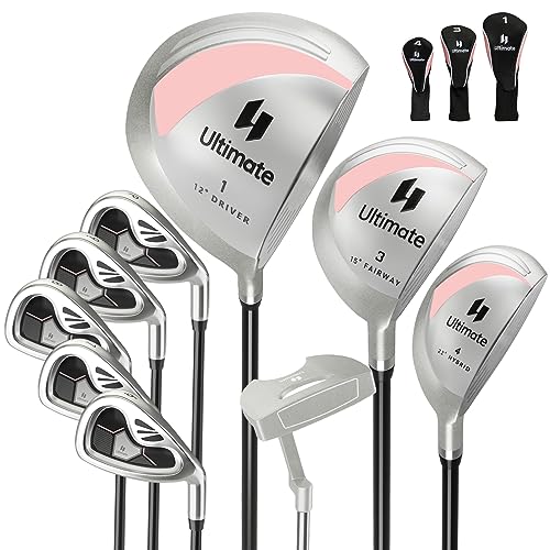 GYMAX Komplettes Golfschläger Set für Damen, 12-teiliges Golf Set mit Schlägerhauben, inkl. 1# Driver, 3# Fairway, 4# Hybrid, 6# & 7# & 8# & 9# & P# Eisen, Putter GYMAX Komplettes Golfschläger Set für Damen, 12-teiliges Golf Set mit Schlägerhauben, inkl. 1# Driver, 3# Fairway, 4# Hybrid, 6# & 7# & 8# & 9# & P# Eisen, Putter von GYMAX