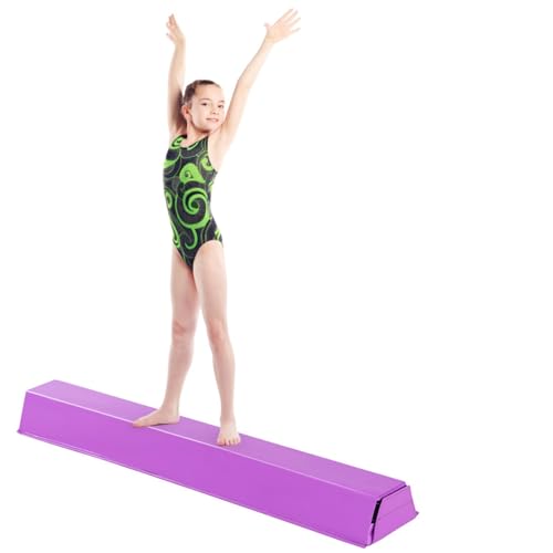 GYMAX Schwebebalken 117cm, klappbarer Gymnastikbalken mit Klettverschlüssen, Balance Beam für Anfänger, Stabiler Turnbalken aus Kunstleder, Bodenbalken für Training & Turnen, Lila GYMAX Schwebebalken 117cm, klappbarer Gymnastikbalken mit Klettverschlüssen, Balance Beam für Anfänger, Stabiler Turnbalken aus Kunstleder, Bodenbalken für Training & Turnen, Lila von GYMAX