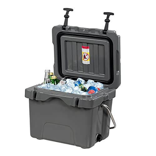 GYMAX Tragbare Kühlbox 15L, Thermobox mit rutschfesten Füßen, Speisenwärmer 45 x 34 x 33 cm, Isolierbox mit Tragegriff & feststellbarer Verschlussdeckel, für Camping, Picknick & Reisen (Grau) GYMAX Tragbare Kühlbox 15L, Thermobox mit rutschfesten Füßen, Speisenwärmer 45 x 34 x 33 cm, Isolierbox mit Tragegriff & feststellbarer Verschlussdeckel, für Camping, Picknick & Reisen (Grau) von GYMAX