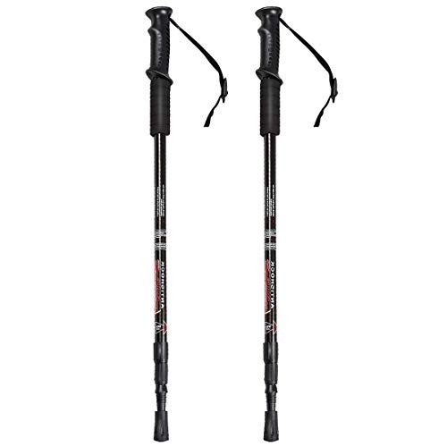 GYMAX Trekking-Wanderstöcke, Trekkingstöcke aus Aluminium, Teleskop Wanderstock mit ergonomisch geformte Griff & Nylon-Handschlaufe, Wanderstock verstellbar 65-135cm für Bergsport GYMAX Trekking-Wanderstöcke, Trekkingstöcke aus Aluminium, Teleskop Wanderstock mit ergonomisch geformte Griff & Nylon-Handschlaufe, Wanderstock verstellbar 65-135cm für Bergsport von GYMAX