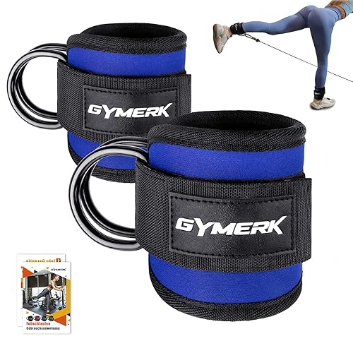 GYMERK Fußschlaufen Kabelzug 2 Stück, 7 mm Innenpolsterung Bequem und Elastisch, Kickbacks Fußschlaufe für Männer und Frauen,Blau GYMERK Fußschlaufen Kabelzug 2 Stück, 7 mm Innenpolsterung Bequem und Elastisch, Kickbacks Fußschlaufe für Männer und Frauen,Blau von GYMERK