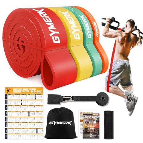 GYMERK Resistance Bands, Widerstandsbänder Krafttraining mit Türanker & Trainingsplakat & Nylon-Beutel, Fitnessbänder Set für Klimmzüge Training, Kraftraining, Yoga, Pilates, Physiotherapie GYMERK Resistance Bands, Widerstandsbänder Krafttraining mit Türanker & Trainingsplakat & Nylon-Beutel, Fitnessbänder Set für Klimmzüge Training, Kraftraining, Yoga, Pilates, Physiotherapie von GYMERK