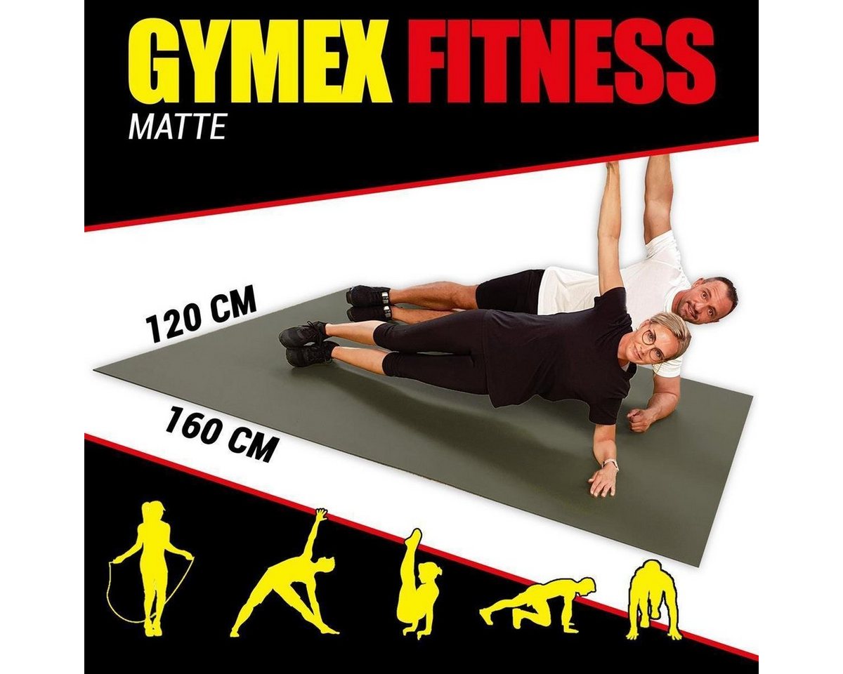 GYMEX Yogamatte GYMEX Fitness-Matte XXL Yoga, Sport, Fitness 160x120 Grün von GYMEX