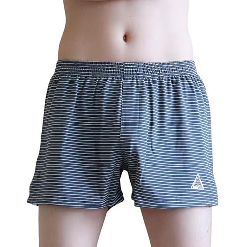 GYSMRIWG 3Er-Pack Herren-Boxershorts, Gestreifte Boxershorts, Reine Baumwolle, Lockere, Dünne Shorts-Ich Bin Müde-L von GYSMRIWG