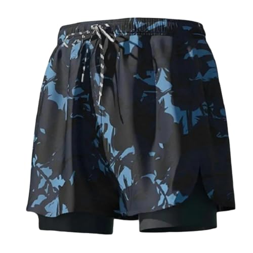 GYSMRIWG Herren-Badehose Gepolsterte Kompressions-Badeshorts Mit Kordelzug Für Herren, Schnell Trocknender Badeanzug-Navy Blau-4Xl von GYSMRIWG