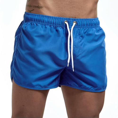 GYSMRIWG Herren-Badehose Herren Schwimmstädte Schwimmshorts Schnell Trocken Surf Shorts Badeanzug Strandshorts Sommer-Königsblau-L von GYSMRIWG