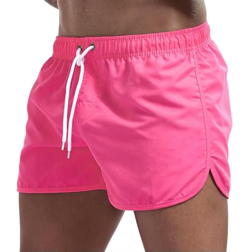 GYSMRIWG Herren-Badehose Herren Schwimmstädte Schwimmshorts Schnell Trocken Surf Shorts Badeanzug Strandshorts Sommer-Rosa-M von GYSMRIWG