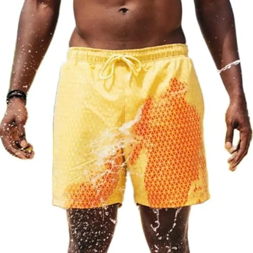 GYSMRIWG Herren-Badehose Herrenfarbe Ändern Schwimmstämme Surf Beach Trunks Plaid Shorts Schnelle Trockensporthosen-Ö-XL von GYSMRIWG