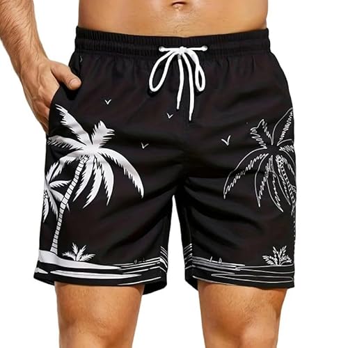 GYSMRIWG Herren-Badehose Lose Strandshorts Für Herren, Schnell Trocknende Shorts, Übergroße Sportshorts Für Damen-20-M von GYSMRIWG