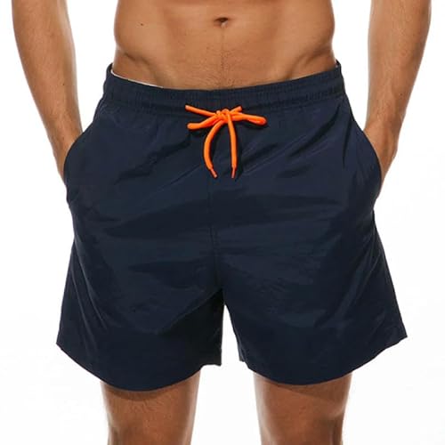 GYSMRIWG Herren-Badehose Sommer Strandshorts Badehose Herren Jungen Badeshorts Badeanzug-Marine Schwarz-XXL von GYSMRIWG