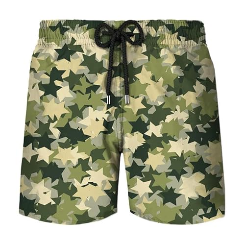 GYSMRIWG Herren-Badehose Surf Shorts Männer 3D -Gedruckte Tarnung Schnell Trockene Schwimmstämme Lose Sommershorts-95-S von GYSMRIWG