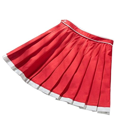 GYSMRIWG Tennisrock Golf Damen Tennis Sport Mode Casual Plissee Rock Damen Sport Kurzer Rock-Rot-S von GYSMRIWG