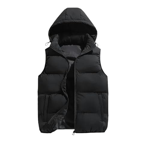 GYSMRIWG Weste Für Männer Herren Verdickte Ärmellose Weste Jacke Warme Abnehmbare Kapuze -Jacke Weste Coat-B-2Xl von GYSMRIWG