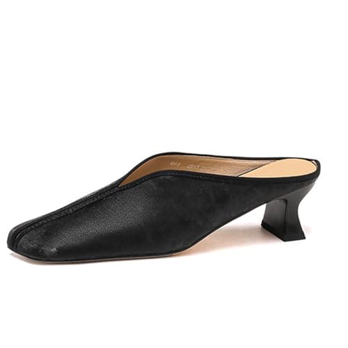 GZHMMAN Damen-Sandalen mit quadratischem Zehenbereich, geschlossener Zehenpartie, Slingback, hohe Absätze, dicke Trapezabsätze, Wildlederdruck am Saum, Absatzhöhe 6 cm, Schwarz, Größe 38 GZHMMAN Damen-Sandalen mit quadratischem Zehenbereich, geschlossener Zehenpartie, Slingback, hohe Absätze, dicke Trapezabsätze, Wildlederdruck am Saum, Absatzhöhe 6 cm, Schwarz, Größe 38 von GZHMMAN