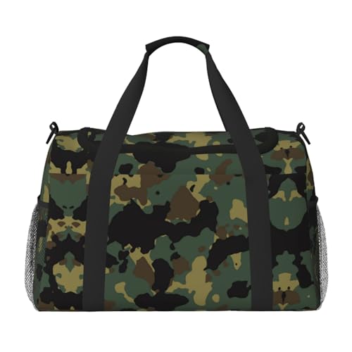 Handreisetasche mit Camouflage-Muster, ideal für Langstreckenreisen und den täglichen Gebrauch, Schwarz , Einheitsgröße von GZHYHAKAN