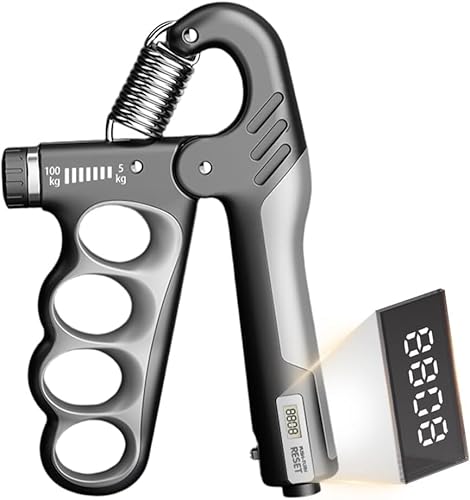Handtrainer Unterarmtrainer, Griffkraft Trainer mit Elektronische Zählfunktion, Grip Strength Trainer Einstellbarer Widerstand 5-100kg, Unterarm Trainingsgerät, Fingertrainer für Den Muskelaufbau (C) Handtrainer Unterarmtrainer, Griffkraft Trainer mit Elektronische Zählfunktion, Grip Strength Trainer Einstellbarer Widerstand 5-100kg, Unterarm Trainingsgerät, Fingertrainer für Den Muskelaufbau (C) von GZWY