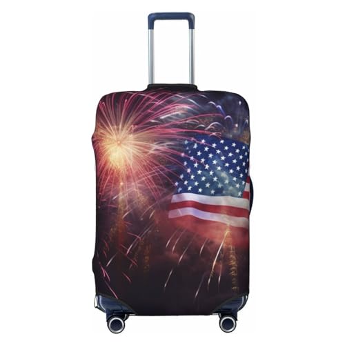 GZYL Gepäckschutzhülle mit Blumenmuster, elastisch, waschbar, Feuerwerk Amerikanische Flagge 4. Juli, XL von GZYL