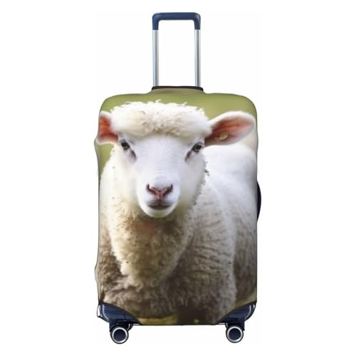 GZYL Gepäckschutzhülle mit Osterhasen-Blumendruck, elastisch, waschbar, Gepäckabdeckung, Niedliches Schaf-Lamm, L von GZYL