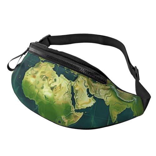 GZYL Schöne Bauchtasche/Hüfttasche mit Reisball-Aufdruck, Grünes Kartenmuster, Einheitsgröße von GZYL