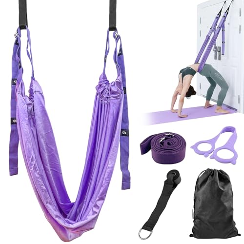 GZhaizhuan Yogagurte Set, Yoga Gurt aus Polyester Baumwolle, Aerial Yogatuch, Yoga Stretching Band für Yoga Ballett Pilates Gymnastik Flexibilität, mit Spannband, 8-Spannband von GZhaizhuan