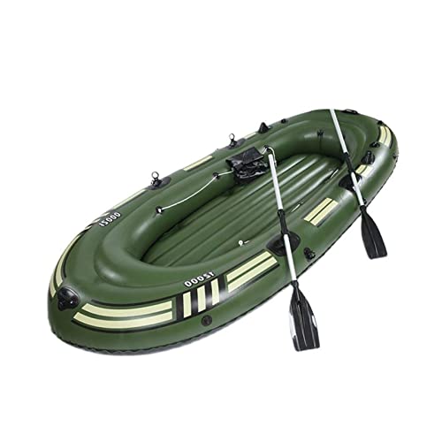 Aufblasbares Kajak, tragbares Schlauchboot, dickes PVC-Schlauchboot, faltbares Schlauchboot mit Luftpumpenpaddel, grün, B, 230 x 125 x 35 cm von GaRcan