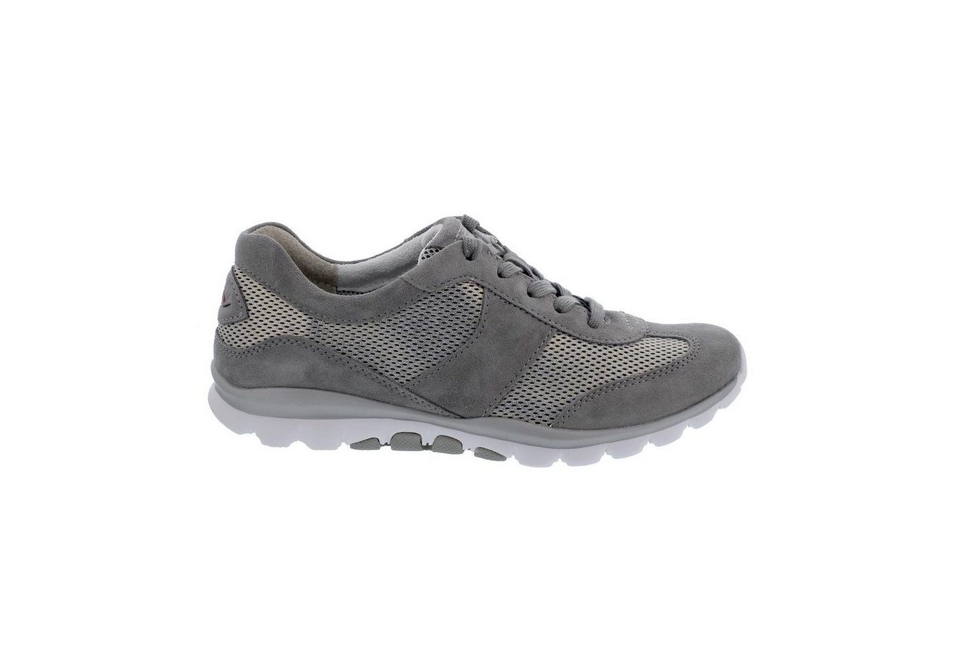 Gabor Rollingsoft Rollingsoft Sneaker low, Mesh perl/ Dreamvelour, silber/ grau, Schnüru Schnürschuh von Gabor Rollingsoft