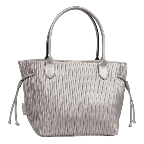 Gabor bags Granada wave Damen Shopper Umhängetasche Reißverschluss Mittelgroß Silber von Gabor