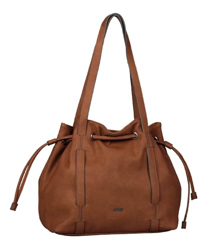 Gabor bags Malu Damen Shopper Umhängetasche Reißverschluss Mittelgroß Cognac Braun von Gabor