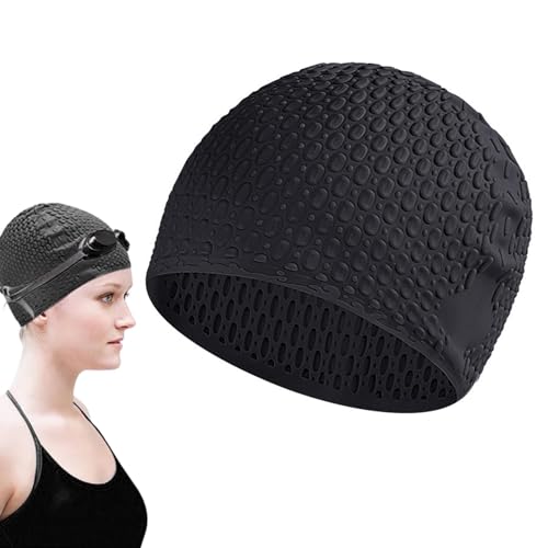 Gacqpli Silikonhut zum Schwimmen, Unisex-Schwimmhut - Silikon-Bademütze wasserdicht,Rutschfester, wasserdichter Hut für Erwachsene mit langem Haar, Unisex-Erwachsene, großes Silikon-Schwimmzubehör für von Gacqpli