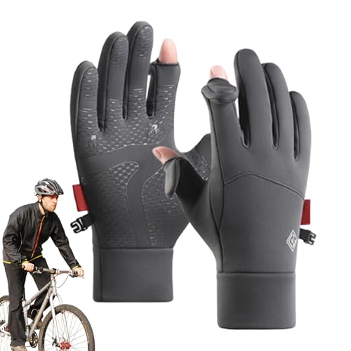 Gacqpli Touchscreen-Handschuhe,Wanderhandschuhe, 2 Cut Fingers Design rutschfeste Handschuhe, Warme Winterhandschuhe, Reitausrüstung für Damen und Herren von Gacqpli