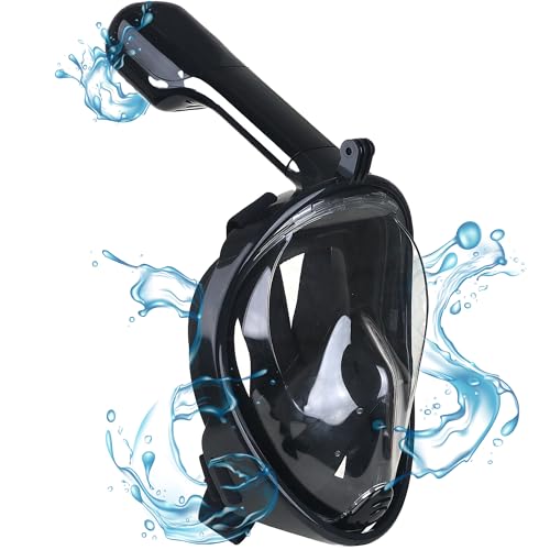 Gadgy® Vollgesichts-Schnorchelmaske mit Kamerahalterung, 180-Grad-Panoramablick, auslaufsichere Tauchmaske für Erwachsene, Anti-Beschlag-Maske mit Schnorchel, schwarz, S/M Gadgy® Vollgesichts-Schnorchelmaske mit Kamerahalterung, 180-Grad-Panoramablick, auslaufsichere Tauchmaske für Erwachsene, Anti-Beschlag-Maske mit Schnorchel, schwarz, S/M von Gadgy