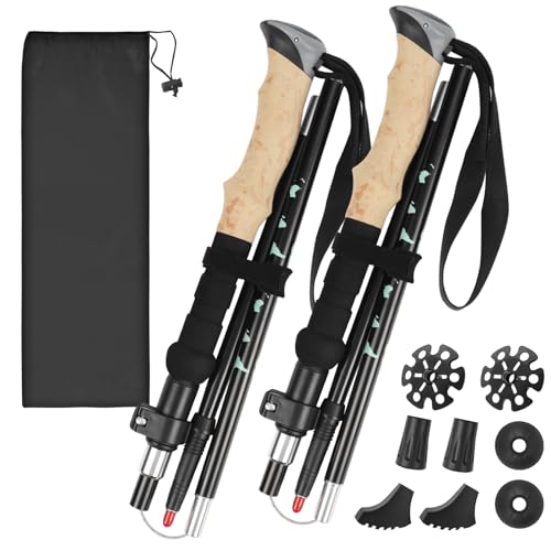 Gaethra Teleskop Wanderstöcke 110-130cm, Verstellbar Nordic Walking Stöcke mit 4 Paar Gummipuffers, Aluminium Wanderstöcke, Walking Stöcke Klappbar für Trekking und Wandern Gaethra Teleskop Wanderstöcke 110-130cm, Verstellbar Nordic Walking Stöcke mit 4 Paar Gummipuffers, Aluminium Wanderstöcke, Walking Stöcke Klappbar für Trekking und Wandern von Gaethra