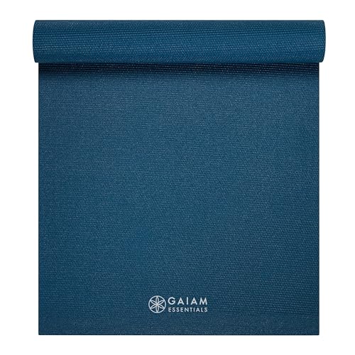Gaiam Essentials Hochwertige Yogamatte mit Yogamatte, Tragetasche, Marineblau, 183 cm L x 61 cm B x 0,6 cm dick, navy Gaiam Essentials Hochwertige Yogamatte mit Yogamatte, Tragetasche, Marineblau, 183 cm L x 61 cm B x 0,6 cm dick, navy von Gaiam