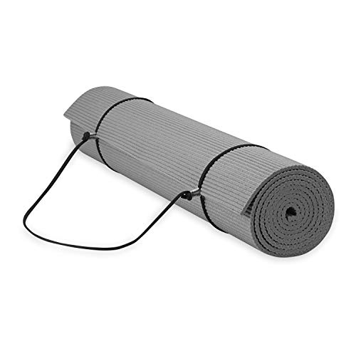 Gaiam Essentials Premium Yogamatte mit Yogamatte, Tragetuch, grau, 183 cm L x 61 cm B x 0,6 cm dick Gaiam Essentials Premium Yogamatte mit Yogamatte, Tragetuch, grau, 183 cm L x 61 cm B x 0,6 cm dick von Gaiam Essentials