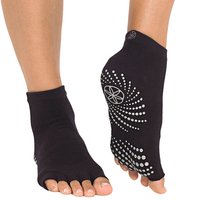 Gaiam Toeless Grippy Yoga Socks Black Grey Gaiam Toeless Grippy Yoga Socks Black Grey von Gaiam