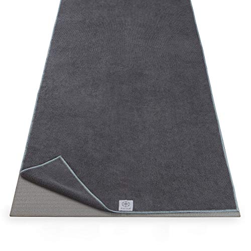 Gaiam Yoga-Matte Handtuch Mikrofaser Matte Größe Yoga Handtuch für Hot Yoga (172,7 cm L x 61 cm B), Folkstone Grey von Gaiam